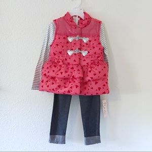 3 Piece Puffer Vest Set